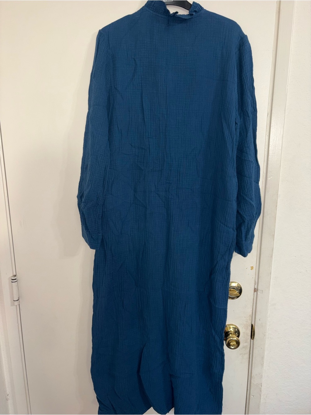 BF Designed By Beatriz Furest Spain crinkle-texture shirtdress Medium Cotton - Picture 4 of 4